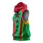 Guinea Bissau Sleeveless Hoodie Red Green Yellow Stripe Design and Black Star - African Pride