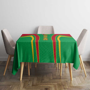 Guinea Bissau Tablecloth Red Green Yellow Stripe Design and Black Star - African Pride