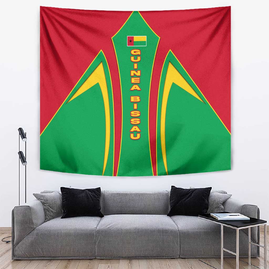 Guinea Bissau Tapestry Red Green Yellow Stripe Design and Black Star - African Pride