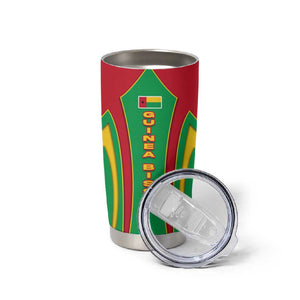 Guinea Bissau Tumbler Cup Red Green Yellow Stripe Design and Black Star - African Pride