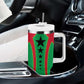 Guinea Bissau Tumbler With Handle Red Green Yellow Stripe Design and Black Star - African Pride