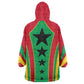 Guinea Bissau Wearable Blanket Hoodie Red Green Yellow Stripe Design and Black Star - African Pride