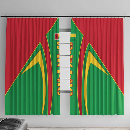 Guinea Bissau Window Curtain Red Green Yellow Stripe Design and Black Star - African Pride