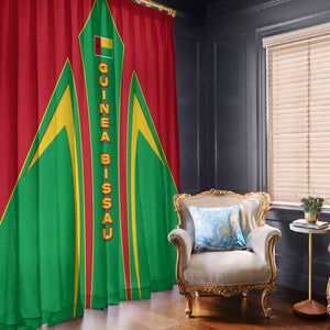Guinea Bissau Window Curtain Red Green Yellow Stripe Design and Black Star - African Pride