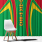 Guinea Bissau Window Curtain Red Green Yellow Stripe Design and Black Star - African Pride