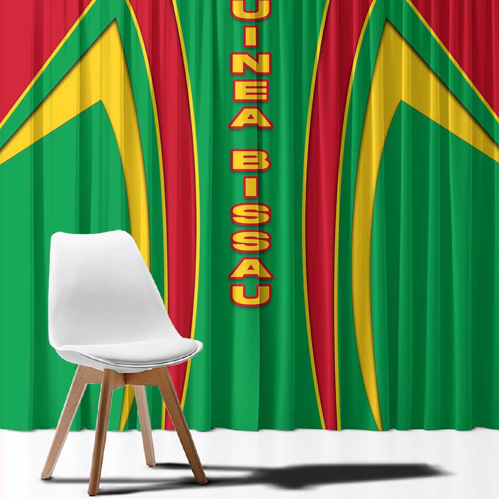 Guinea Bissau Window Curtain Red Green Yellow Stripe Design and Black Star - African Pride