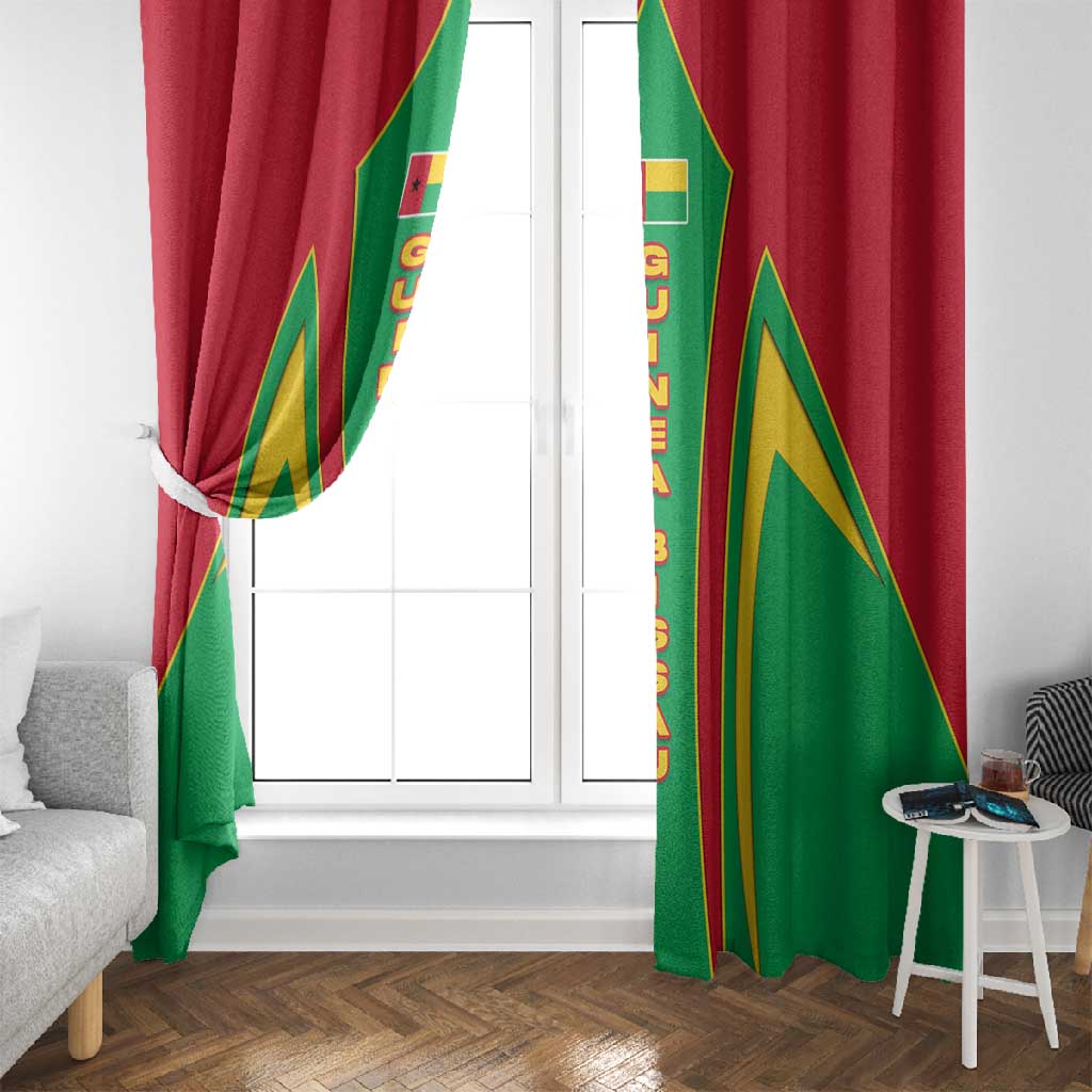 Guinea Bissau Window Curtain Red Green Yellow Stripe Design and Black Star - African Pride