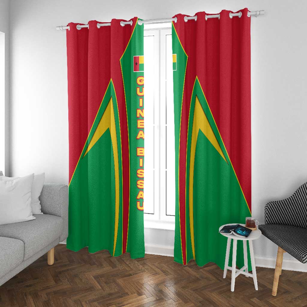 Guinea Bissau Window Curtain Red Green Yellow Stripe Design and Black Star - African Pride