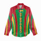 Guinea Bissau Women Casual Shirt Red Green Yellow Stripe Design and Black Star - African Pride