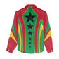 Guinea Bissau Women Casual Shirt Red Green Yellow Stripe Design and Black Star - African Pride