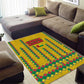 Guinea Bissau Area Rug Yellow Tribal Geometric Design and National Flag - African Pride