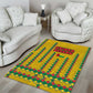 Guinea Bissau Area Rug Yellow Tribal Geometric Design and National Flag - African Pride