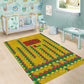 Guinea Bissau Area Rug Yellow Tribal Geometric Design and National Flag - African Pride