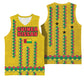 Guinea Bissau Basketball Jersey Yellow Tribal Geometric Design and National Flag - African Pride