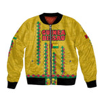 Guinea Bissau Bomber Jacket Yellow Tribal Geometric Design and National Flag - African Pride
