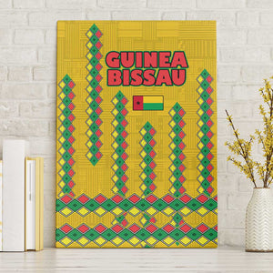 Guinea Bissau Canvas Wall Art Yellow Tribal Geometric Design and National Flag - African Pride