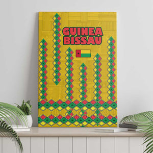 Guinea Bissau Canvas Wall Art Yellow Tribal Geometric Design and National Flag - African Pride