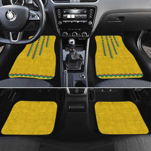 Guinea Bissau Car Mats Yellow Tribal Geometric Design and National Flag - African Pride