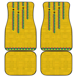 Guinea Bissau Car Mats Yellow Tribal Geometric Design and National Flag - African Pride