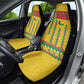 Guinea Bissau Car Seat Cover Yellow Tribal Geometric Design and National Flag - African Pride