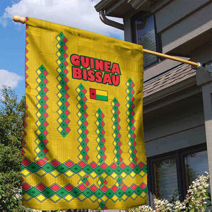 Guinea Bissau Garden Flag Yellow Tribal Geometric Design and National Flag - African Pride