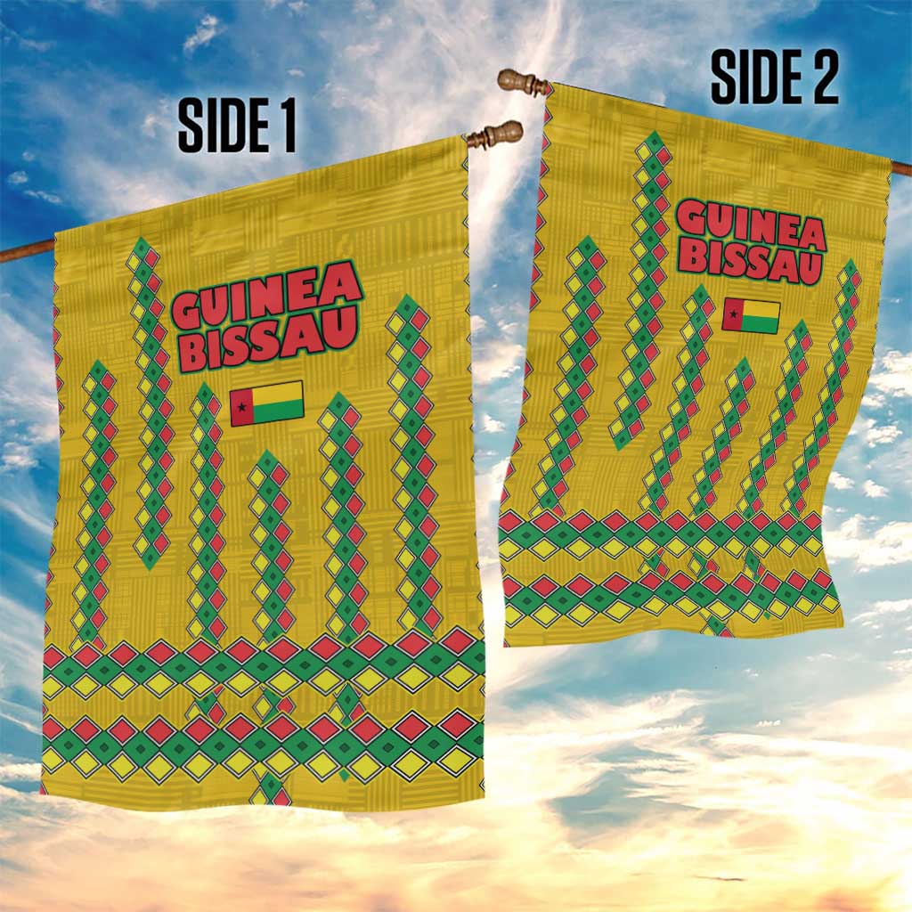 Guinea Bissau Garden Flag Yellow Tribal Geometric Design and National Flag - African Pride