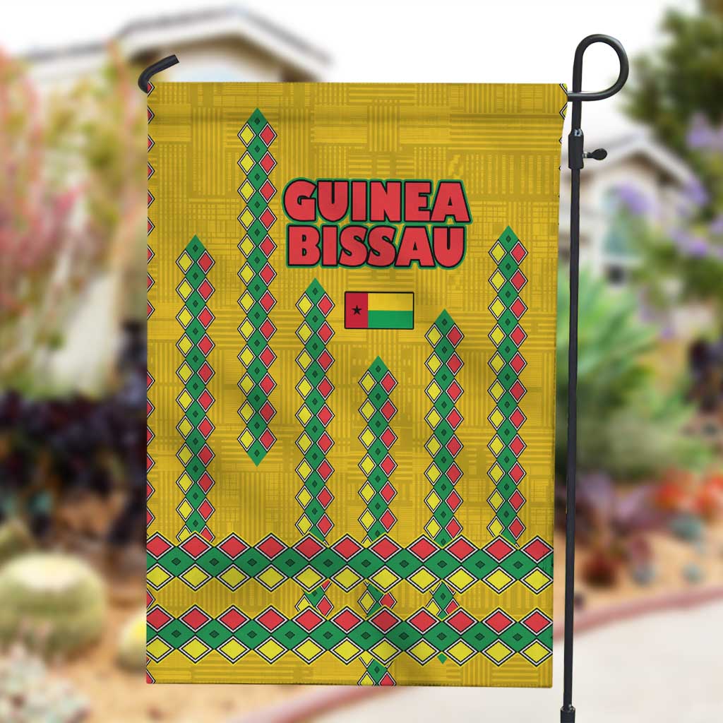 Guinea Bissau Garden Flag Yellow Tribal Geometric Design and National Flag - African Pride