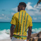 Guinea Bissau Hawaiian Shirt Yellow Tribal Geometric Design and National Flag - African Pride