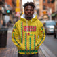 Guinea Bissau Hoodie Yellow Tribal Geometric Design and National Flag - African Pride