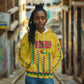 Guinea Bissau Hoodie Yellow Tribal Geometric Design and National Flag - African Pride