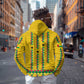 Guinea Bissau Hoodie Yellow Tribal Geometric Design and National Flag - African Pride