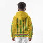 Guinea Bissau Kid Hoodie Yellow Tribal Geometric Design and National Flag - African Pride