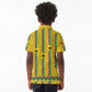 Guinea Bissau Kid Polo Shirt Yellow Tribal Geometric Design and National Flag - African Pride