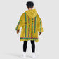 Guinea Bissau Kid Wearable Blanket Hoodie Yellow Tribal Geometric Design and National Flag - African Pride