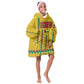 Guinea Bissau Kid Wearable Blanket Hoodie Yellow Tribal Geometric Design and National Flag - African Pride