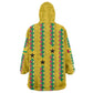 Guinea Bissau Kid Wearable Blanket Hoodie Yellow Tribal Geometric Design and National Flag - African Pride