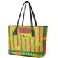 Guinea Bissau Leather Tote Bag Yellow Tribal Geometric Design and National Flag - African Pride