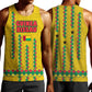 Guinea Bissau Men Tank Top Yellow Tribal Geometric Design and National Flag - African Pride