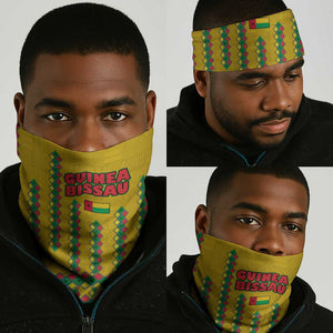 Guinea Bissau Neck Gaiter Yellow Tribal Geometric Design and National Flag - African Pride