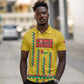 Guinea Bissau Polo Shirt Yellow Tribal Geometric Design and National Flag - African Pride