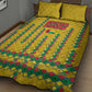 Guinea Bissau Quilt Bed Set Yellow Tribal Geometric Design and National Flag - African Pride