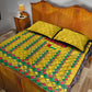 Guinea Bissau Quilt Bed Set Yellow Tribal Geometric Design and National Flag - African Pride
