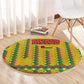 Guinea Bissau Round Carpet Yellow Tribal Geometric Design and National Flag - African Pride