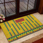 Guinea Bissau Rubber Doormat Yellow Tribal Geometric Design and National Flag - African Pride