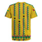 Guinea Bissau Rugby Jersey Yellow Tribal Geometric Design and National Flag - African Pride