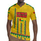 Guinea Bissau Rugby Jersey Yellow Tribal Geometric Design and National Flag - African Pride