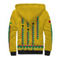 Guinea Bissau Sherpa Hoodie Yellow Tribal Geometric Design and National Flag - African Pride
