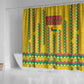 Guinea Bissau Shower Curtain Yellow Tribal Geometric Design and National Flag - African Pride