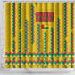 Guinea Bissau Shower Curtain Yellow Tribal Geometric Design and National Flag - African Pride