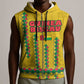 Guinea Bissau Sleeveless Zip Hoodie Yellow Tribal Geometric Design and National Flag - African Pride